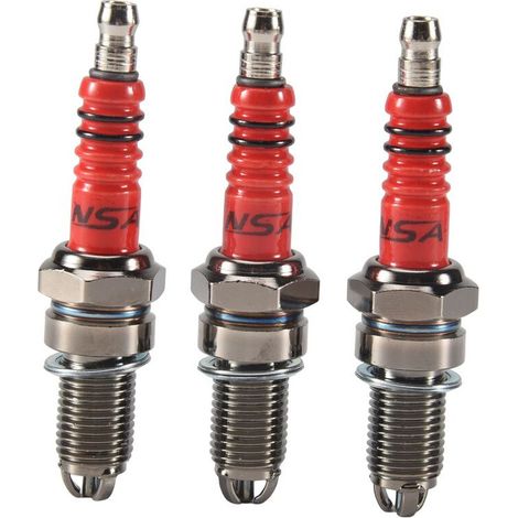 3 Stück D8Tc 3-Elektroden-Zündkerze, Rennzündkerze mit 3 Elektroden für CG 125 150 200cc CF250 Motorrad Roller ATV Quads