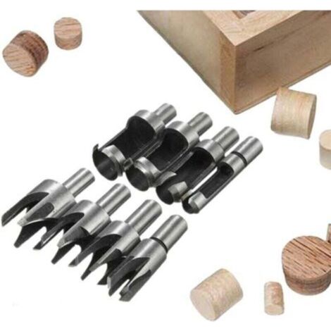Tourillon Bois 8PCS HSS Foret Bois Fraise Bouchonner Bois outil de coupe bois Mches des Bouchons Wood Plug Cutter Drill Bits 6mm /10mm/13mm/16mm Petite Fraise Bois Pour Perceuse -