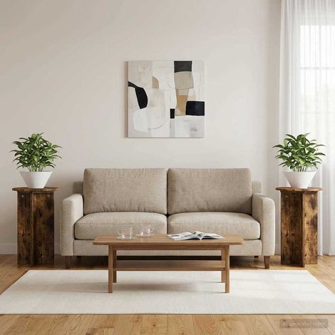 vidaXL Plant Stand 2 pcs Smoked Oak 脴40 x 60 cm Engineered Wood (1/5)