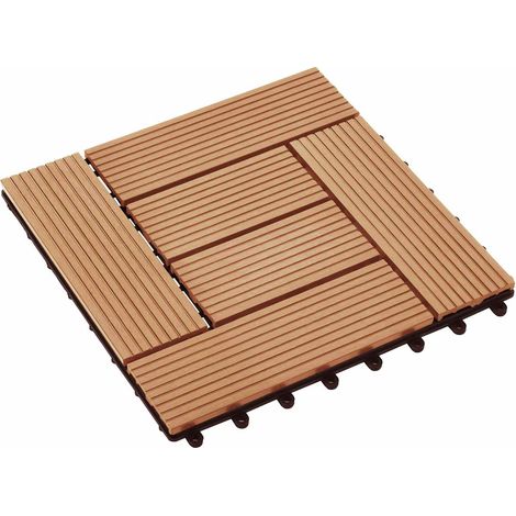 Terrassenfliese 11 pcs Teak 30 x 30 cm WPC vidaXL