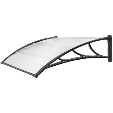 Pensilina tettoia 120x100 cm in policarbonato modulabile trasparente da esterno