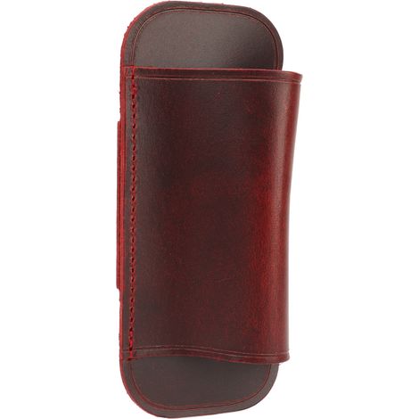 Étui à couteau en cuir Crazy Horse, fabrication exquise, porte-couteau horizontal élégant, idéal comme cadeau, rouge bordeaux. (1/5)