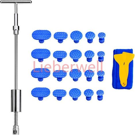4 Kits Professional Auto Dent Repair Tool Kit, Paintless Car Body Metal Sheet Puller, Hail Pit Extractor, Rubber Hammer Set, Available (1/4)