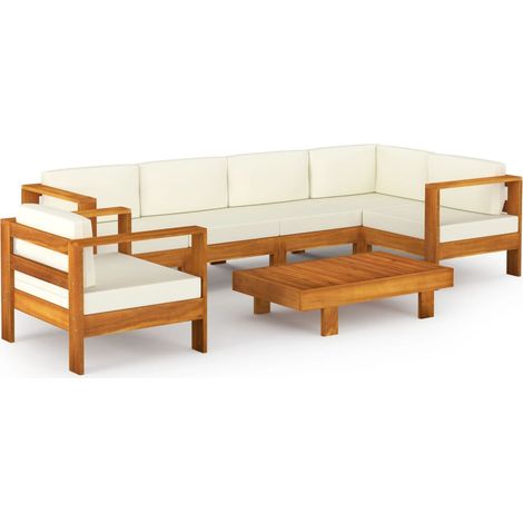 Maison Exclusive - Set da Giardino 7 pz con Cuscini 100x60 cm Legno di Acacia