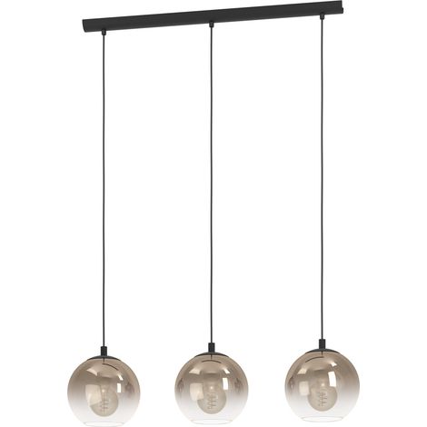 Lampadario Contemporaneo Ariscani 1 Acciaio Nero Rame 3 Luci E27 Ip20 (1/2)
