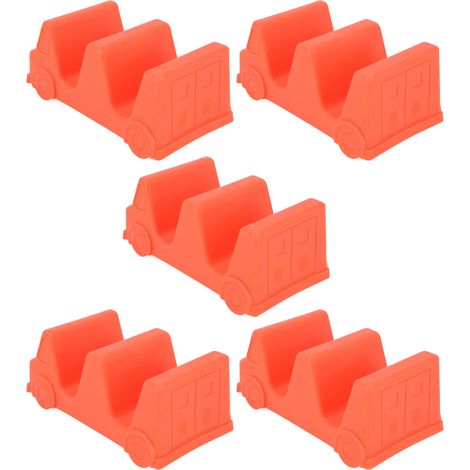 Ensemble de 5 supports à tacos en forme de petite voiture et de vague, orange, pour cuisine et restaurant. (1/5)