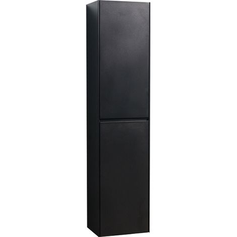 BERNSTEIN - Colonna contenitore a parete 170x40x30cm (HxLxP) Bianco lucido, 2 vani contenitore MDF laccato, EDGE	Nero opaco