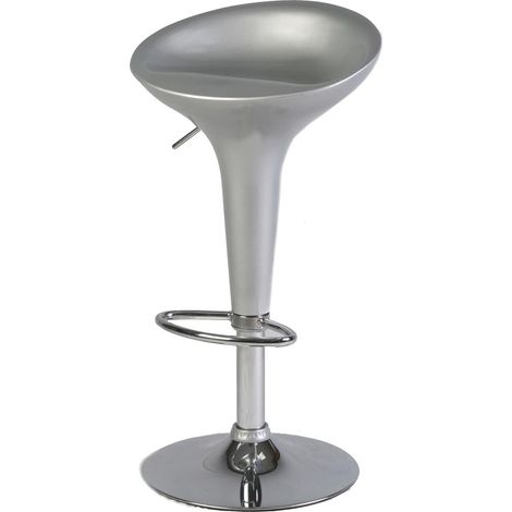 Sgabello in ABS Grigio e Acciaio - Sgabello Impilabile per Cucina, Bar e Arredo Interno