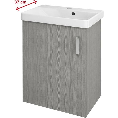 THEIA Meuble sous-vasque 50,9x70x35cm, 1x porte, gauche, chêne argenté