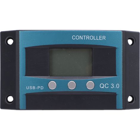 Ortviai Régulateur solaire PWM 30 A 12 V / 24 V avec écran LCD et 2 ports USB pour camping-car, voiture, bateau (1/5)