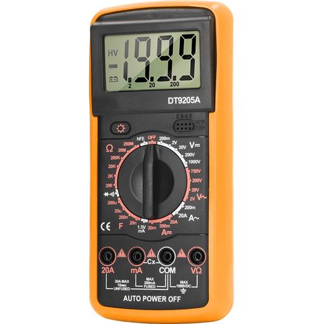 Multimètre numérique intelligent avec écran LCD, multifonctionnel, détecteur de circuits pour usage domestique, orange (1/5)