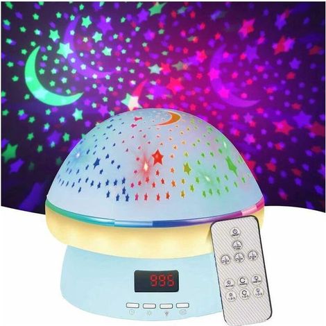 Télécommande et minuterie Design Starry Sky Projecteur d'étoiles rotatif Veilleuse, 16 projecteurs colorés Lampe de chevet LED (1/5)
