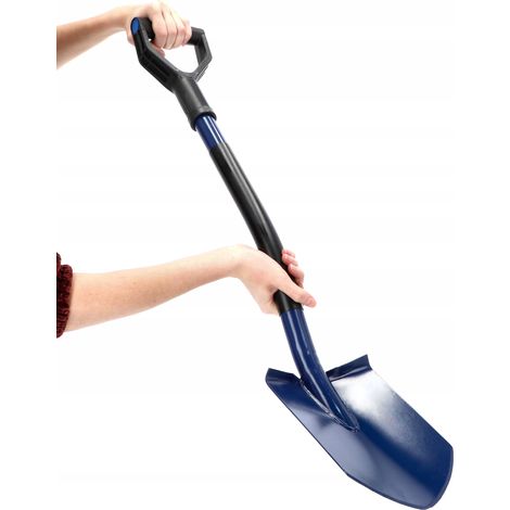 KADAX Spaten aus Stahl mit Metallgriff, Gespitzt, Blau , 17 x 86 cm