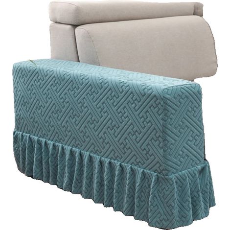 Copribracciolo per divano, reversibile, lavabile in lavatrice, 2 pezzi, azzurro (1/2)