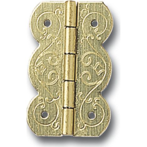Stil Kassettenscharnier 25x16 mm, Scharnier zum Nageln Stahl vermessingt