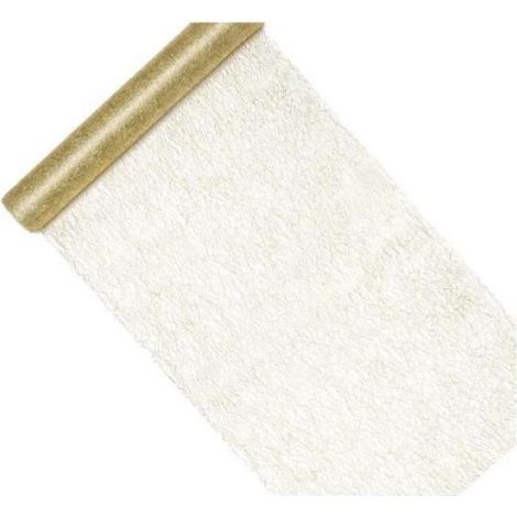 Chemins De Table - Fibre Or - 36 cm x 9 m - Pour Décoration De Table Intérieure Et Événements - 1 Pièce