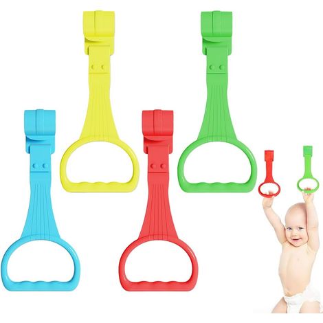 Anneau De Tirage - 4 Pièces - PP Multicolore - Pour Apprentissage Debout - Lit Bébé Et Parc - Épaisseur Max 3cm (1/5)