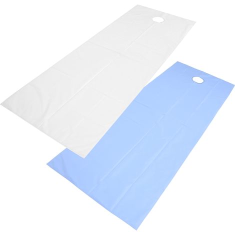 2-teilige Einweg-Massageliegenbezüge – Wasserdichter und atmungsaktiver Polyester-Schutz für Schönheitssalons und Spas (Weiß/Blau) (1/5)