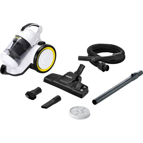 Aspirateur traineau Multi-cyclonique sans Sac, Filtre HEPA 13 Haute efficacité, bac à poussière Transparent, Compact et Silencieux, Blanc/Noir (1/5)