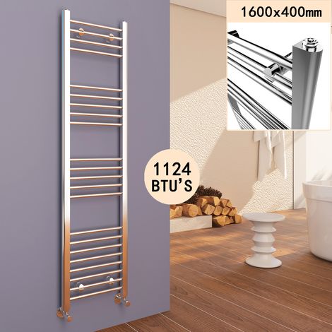 ELEGANT Chrome Heated Towel Rail Straight Designer Bathroom Radiator (1600x400mm) (1/5)