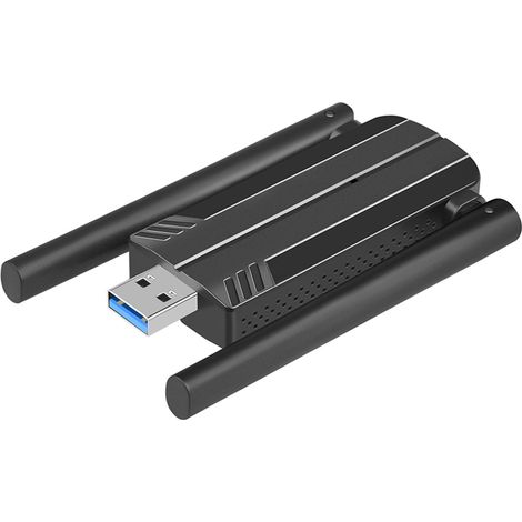 Cle Usb Wifi - Adaptateur Wifi Usb 3 0 1800 Mbps - Double Bande 2 4 Ghz Et 5 Ghz - 2 Antennes 5 Dbi - Pour Pc Ordinateur De Bureau Portable - 1 Unite (1/5)