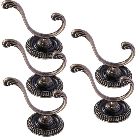 5pièces Crochet Porte Manteau Bronze Lot de Crochets pour Vêtements à Suspendre au Mur pour Manteaux et Chapeaux (1/5)
