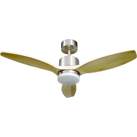 Ventilador de techo LED Nare Níquel+Madera CCT (18W)