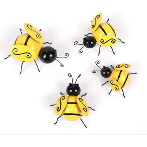 Abeilles décoratives en métal pour jardin - Ensemble de 4 (1/5)