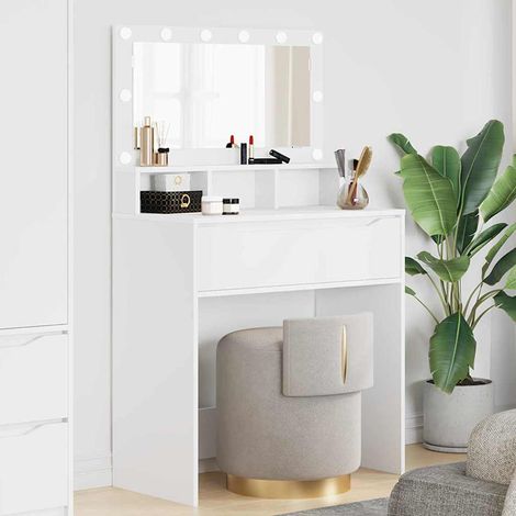 Schlafzimmer-Frisiertische mit Speicher Weiß 80 x 39,6 x 135 cm