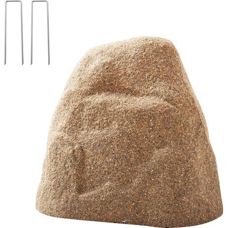 Mophorn Copertura in Finta Roccia per Esterni, Protezione per Pompa da Pozzo, Masso Artificiale Resistente alle Intemperie per Giardino e Cortile, Marrone Sabbia, Taglia S (1/5)