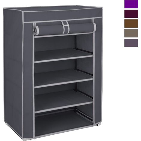Scarpiera Salvaspazio Scaffale Portascarpe Tessuto 5 Ripiani Armadio 90x60x30 (1/4)