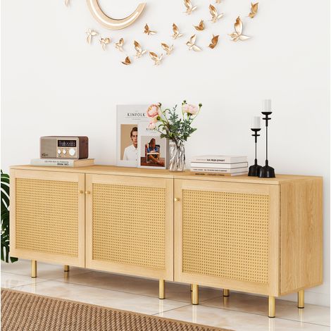 Madia 3 ante effetto legno naturale, struttura modulare in MDF, 180 x 40 x 63 cm DESVIAE (1/5)