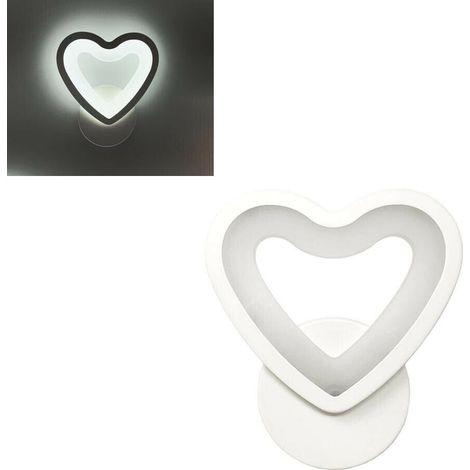 Applique Led Cuore In Vetro A Parete Lampada Luce Bianca 6500k 6 W (1/4)