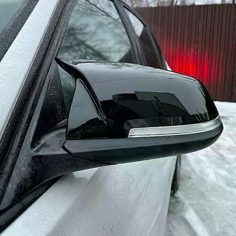 Paar Außenspiegelkappen für BMW 1er, 2er, 3er und 4er F20, F30, F31, F32, F34, F36 E84 (ab 2014) – ABS Glanzschwarz JXLGV (1/5)