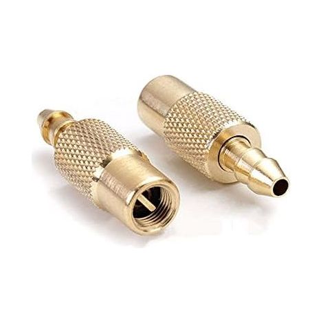 Lot de 2 mandrins en laiton pour pneu de voiture - Connecteur de valve de gonflage de pneu de voiture - 6 mm - Accessoire en cuivre (1/4)