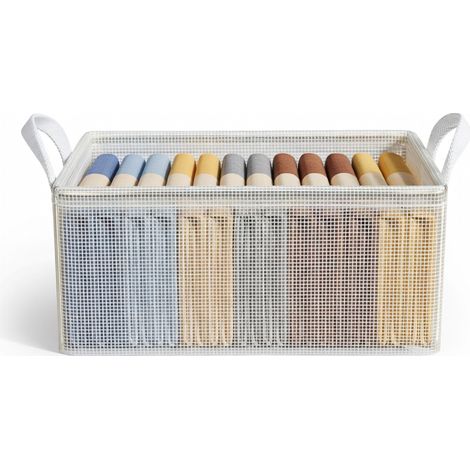 Boîte de rangement pour tiroir pliable blanc 47 x 28 x 20 (1/5)