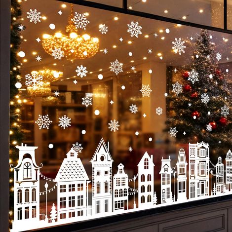 Stickers Noel Fenetre Electrostatique 9 Feuilles, Autocollant Noel Fenetre Réutilisable Decoration Noël Fenêtre, PVC Flocon de Neige Stickers Fenêtre Noël Magasin pour Vitre Porte Deco Noel Interieur (1/5)