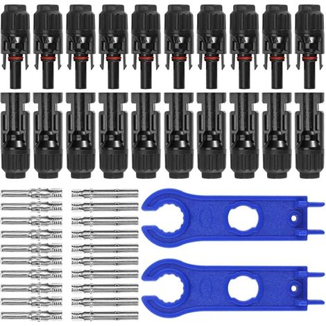 10 Paires MC4 Connecteur Solaire Photovoltaïque,Connecteur PV Mâle/Femelle, Double Anneaux Joint étanche, pour Photovoltaïque Panneau Solaire Cable Accessoires (1/5)