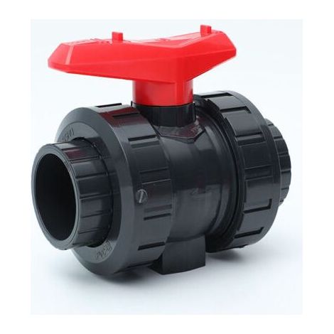 Ulisem I 50 mm I 1 1/2 PVC-Kugelhahn für Fittings und Klebefittings I Absperrventil I PVC-Rohrverschraubung I Kugelhahn für den Schwimmbadbau (1/5)