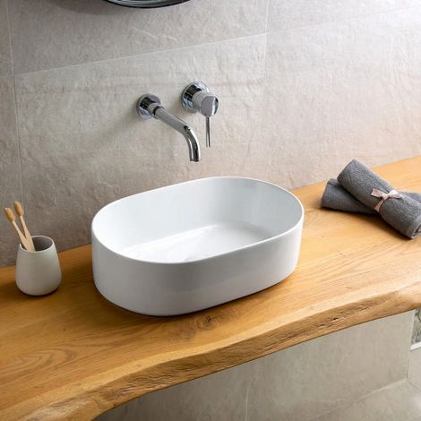 Lavandino bagno da appoggio ovale 46cm  KLY-4600 kamalu