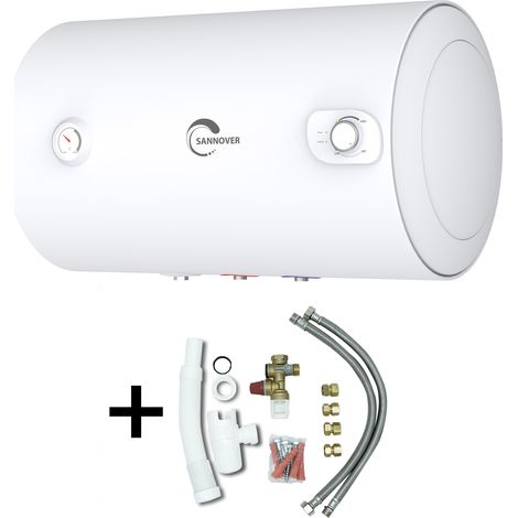 Chauffe Eau Electrique Mural Blindé Horizontal Bypso Sannover 150 Litres + Kit d'Installation Complet NF
