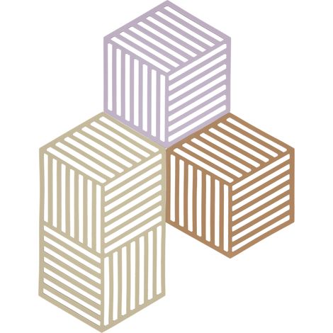 Lot de 3 Dessous-De-Plat en Silicone Design Géométrique Moderne Résistant À 250°C Lave-Vaisselle 2 Dimensions (1/4)