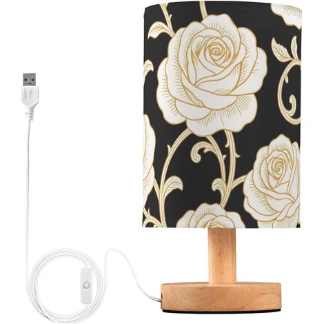 Yuiboo Lampes de table pour chambre à coucher, en toile jute (1/5)