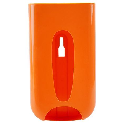 Porte-sacs poubelle en plastique, rangement pour sacs poubelle, support mural rétractable, orange, 14 x 7 x 25 cm (1/2)