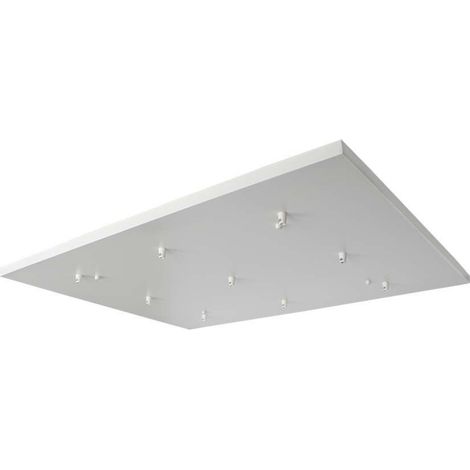 V-TAC Rechteckige Kronleuchter-Rosette aus Stahl, 800 x 600 x 20 mm, mit 9 Löchern, Farbe: Mattweiß