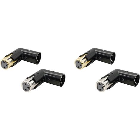 Adaptateur audio 4 broches, adaptateur XLR coudé 3 broches, adaptateur XLR coudé mâle-femelle réglable (adaptateur XLR 90 degrés) (1/5)