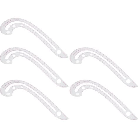 Règle Courbe Transparente Précision Élevée, 5 Pièces Gabarits de Couture pour Dessin de Patrons, Conception de Vêtements, Outils de Mesure Flexibles (1/5)