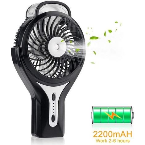 Mini ventilatore portatile - ZGEER - Ricaricabile tramite USB - 3 velocità - 190 g - Silenzioso 60 dB (1/4)