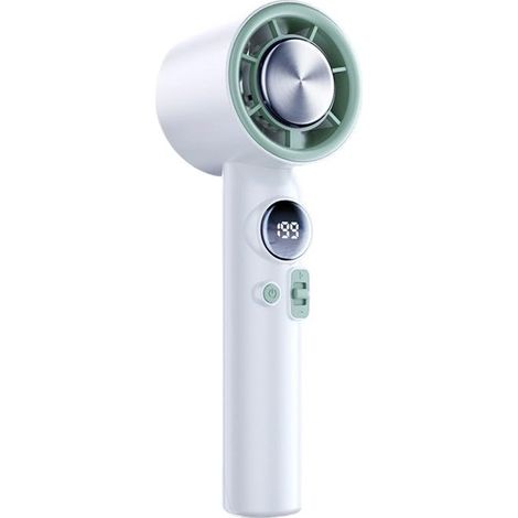 Mini-ventilateur portable — Compact et puissant, ventilateur personnel rechargeable ventilateur à main sur batterie, idéal pour les voyages, la plage, le bureau et la maison (Blanc) (1/3)