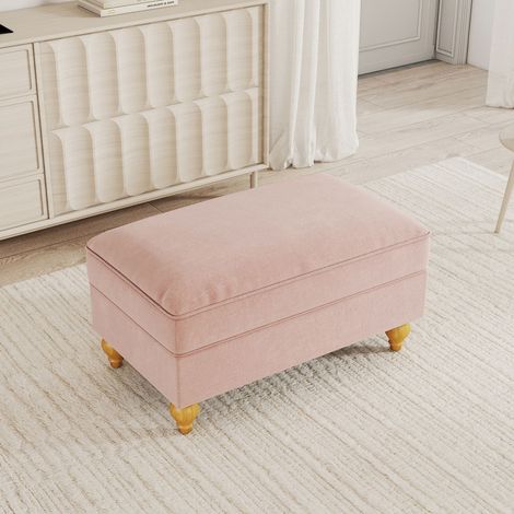 Pouf Hocker aus Chenille in Rosa 90 x 56.5 x 49 cm HOMAIRE (1/5)